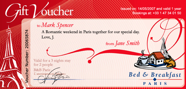 Sample of a Gift Voucher